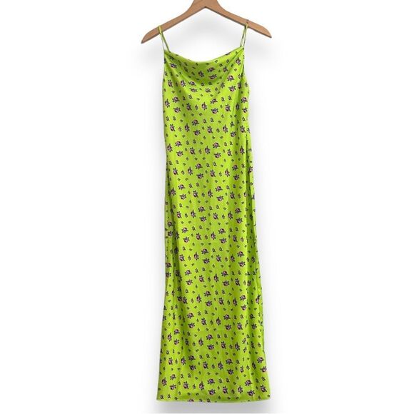 Urban Outfitters Dresses & Skirts - UO | 90s Spaghetti Strap Camisole Tube Dress Neon Floral Satin Stretch XS NWOT